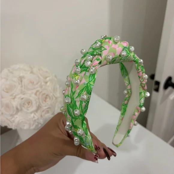 Lily Pulitzer Floral Pearl Knotted Headband - Picture 2 of 5